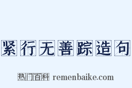 紧行无善踪造句是什么意思的图片